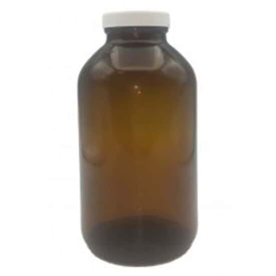 Cole-Parmer Wide-Mouth Packer Bottle, Amber Glass, 1000mL (34 oz); 12/CS