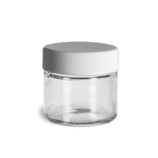 Cole-Parmer Straight-Sided Round Jar, Clear Glass, 30mL (1 oz); 48/CS