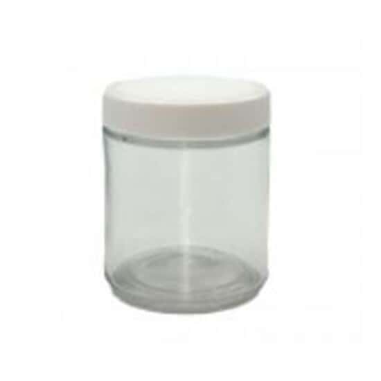 Cole-Parmer Straight-Sided Round Jar, Clear Glass, 125mL (4 oz); 24/CS