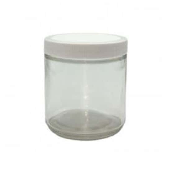 Cole-Parmer Straight-Sided Round Jar, Clear Glass, 500mL (17 oz); 12/CS