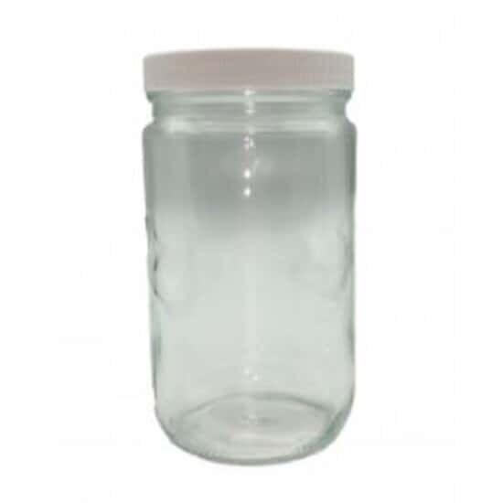 Cole-Parmer Straight-Sided Round Jar, Clear Glass, 1000mL (34 oz); 12/CS