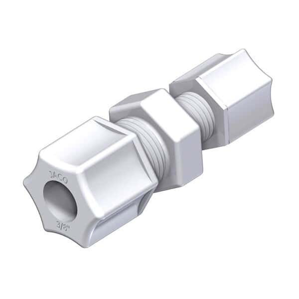 Compression Fitting, Straight Union, PP, 3/8