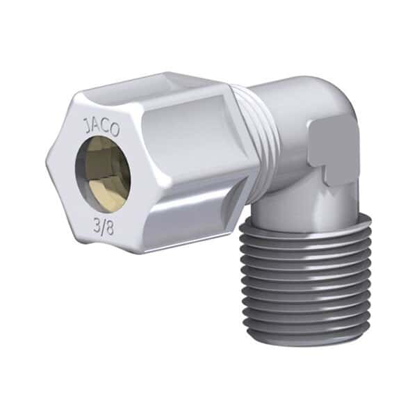 Compression to Threaded FItting, Elbow Adapter, PP, 1/4