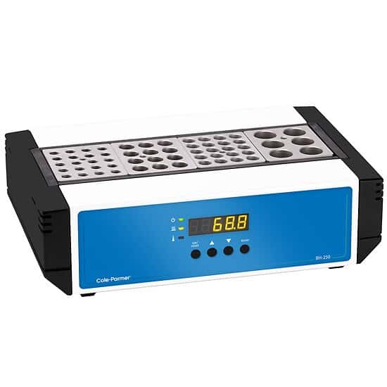 Cole-Parmer BH-250D-4-115 Dry-Block Digital Block Heater, Quadruple Insert, 100°C; 115 VAC