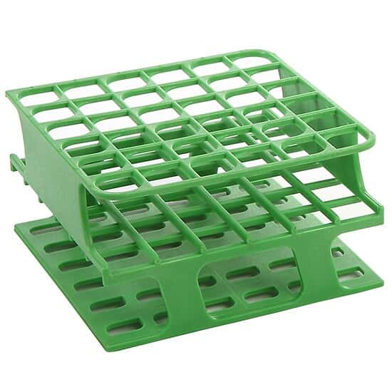 Cole-Parmer Durable Tube Rack, Half Size, POM, 13mm, 36-Place, Green; 8/CS