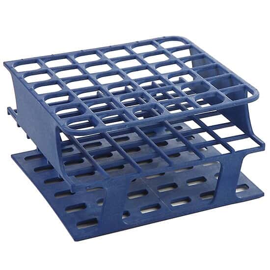 Cole-Parmer Durable Tube Rack, Half Size, POM, 16mm, 36-Place, Blue; 8/CS