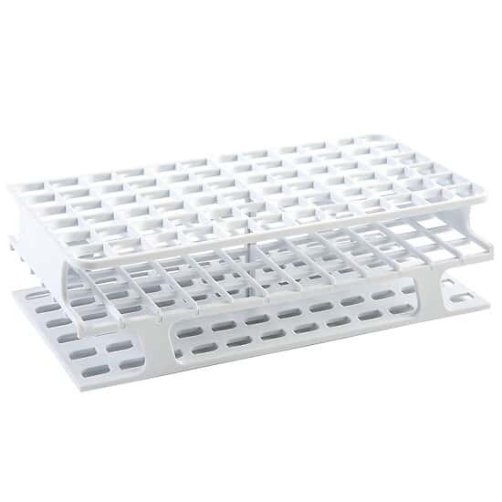 Cole-Parmer Durable Tube Rack, Full Size, POM, 13mm, 72-Place, White; 8/CS