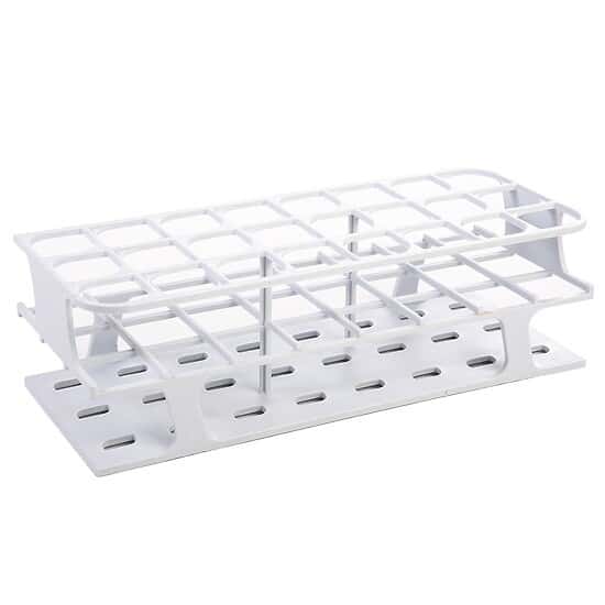 Cole-Parmer Durable Tube Rack, Full Size, POM, 30mm, 24-Place, White; 8/CS