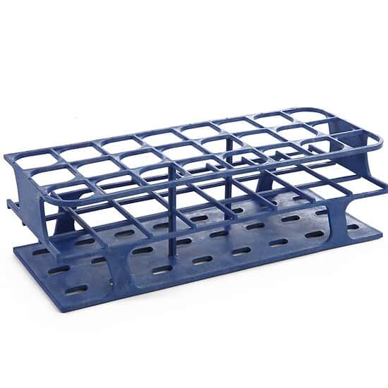 Cole-Parmer Durable Tube Rack, Full Size, POM, 30mm, 24-Place, Blue; 8/CS