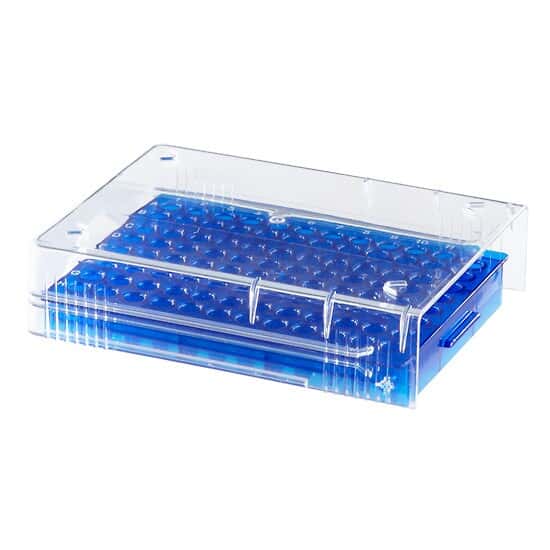 Cole-Parmer Low-Temperature PCR Rack, 96-Well, Blue; 5/PK