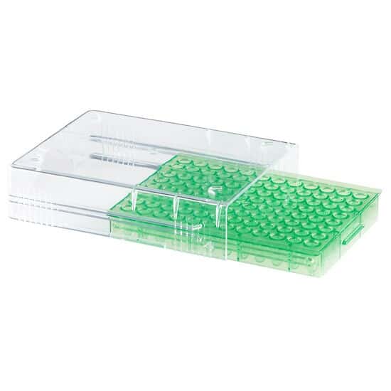 Cole-Parmer Low-Temperature PCR Rack, 96-Well, Green; 5/PK