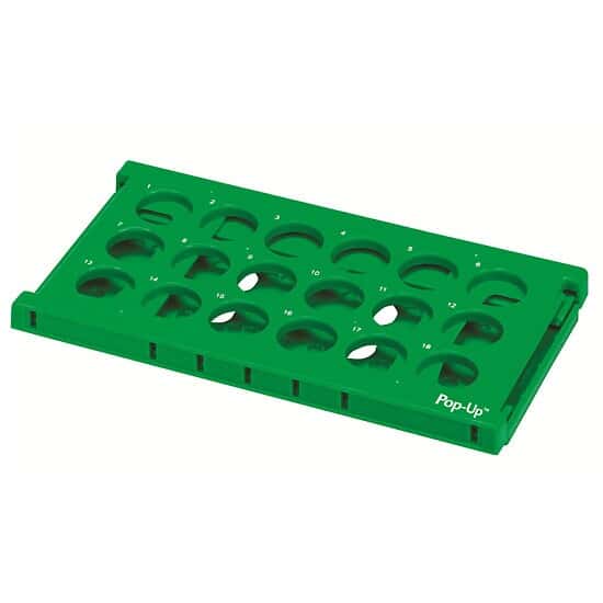Cole-Parmer Pop-Up Tube Rack, 50 mL, Green; 2/PK