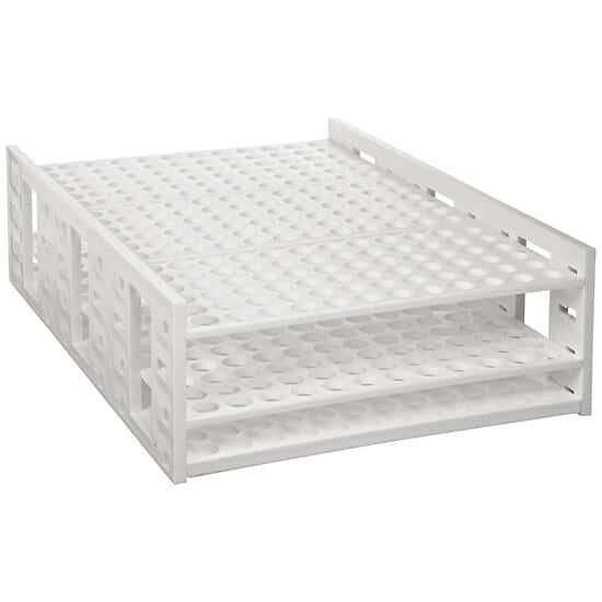 Cole-Parmer High-Capacity Tube Rack, 10 to 13 mm, White
