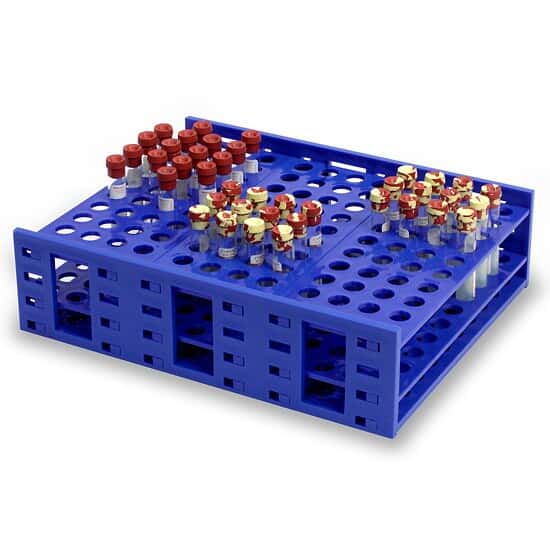 Cole-Parmer High-Capacity Tube Rack, 13 to 16 mm, Blue