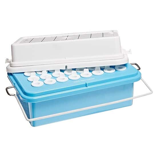 Cole-Parmer Mini-Cooler, -20°C, 0.5-2mL, Gel Lid, 32-Place, Blue