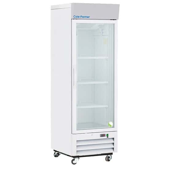 Cole-Parmer Standard Refrigerator, Glass Door, 1°C to 10°C, 16 cubic ft, 120V