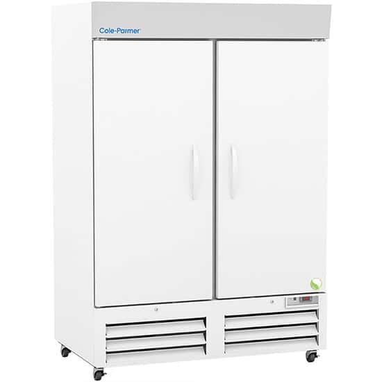 Cole-Parmer Standard Refrigerator, 2 Solid Doors, 1°C to 10°C, 49 cubic ft, 120V