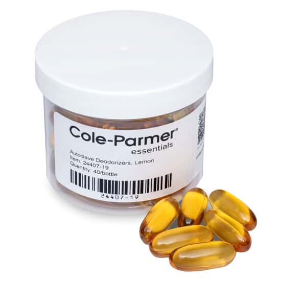 Cole-Parmer Autoclave Deodorizers, Lemon; 40/Bottle, 6 Bottles/CS