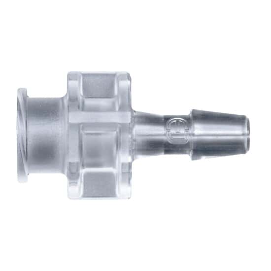 Cole-Parmer Luer to Hose Barb Fitting, Straight Adapter, CrystalVu™, Cleanroom Packed, Large Bore Female Luer x 5/16