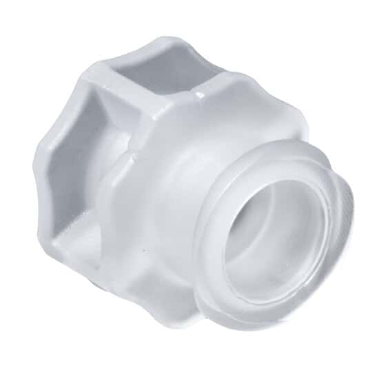 Cole-Parmer Luer to Plug Fitting, Straight Adapter, Natural Kynar®, Cleanroom Packed, Large Bore Female Luer; 10/Pk