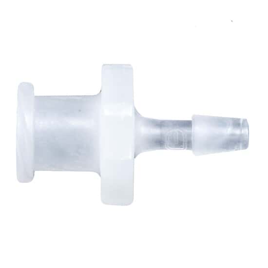 Cole-Parmer Luer to Hose Barb Fitting, Straight Adapter, Natural Kynar®, Cleanroom Packed, Female Luer x 5/32