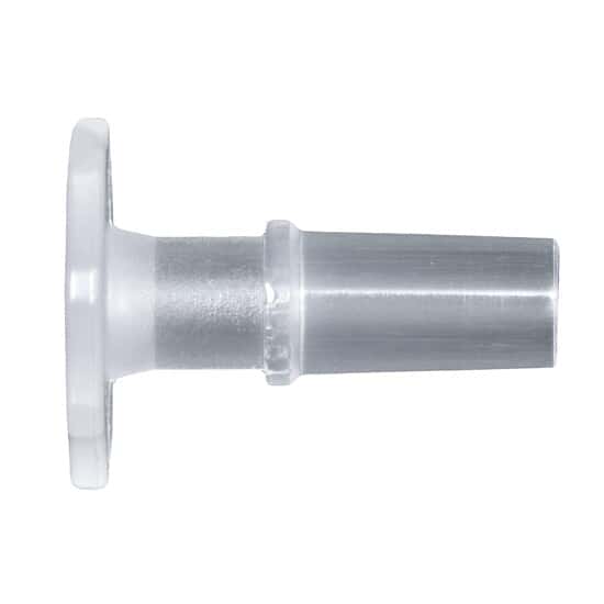 Cole-Parmer Luer to Plug Fitting, Straight Adapter, Natural Kynar®, Cleanroom Packed, Rotating Male Luer; 10/Pk