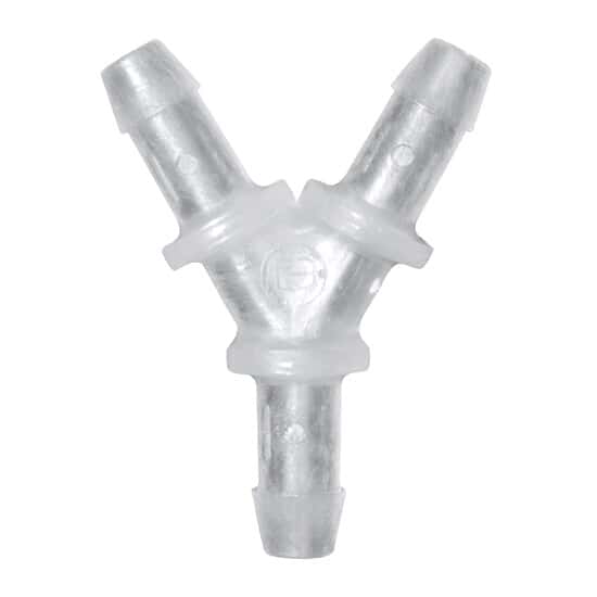 Cole-Parmer Hose Barb Fitting, Y Union, Natural Kynar®, Cleanroom Packed, 5/8