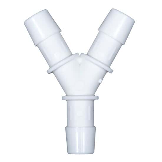 Cole-Parmer Hose Barb Fitting, Y Union, White Nylon, Cleanroom Packed, 3/16