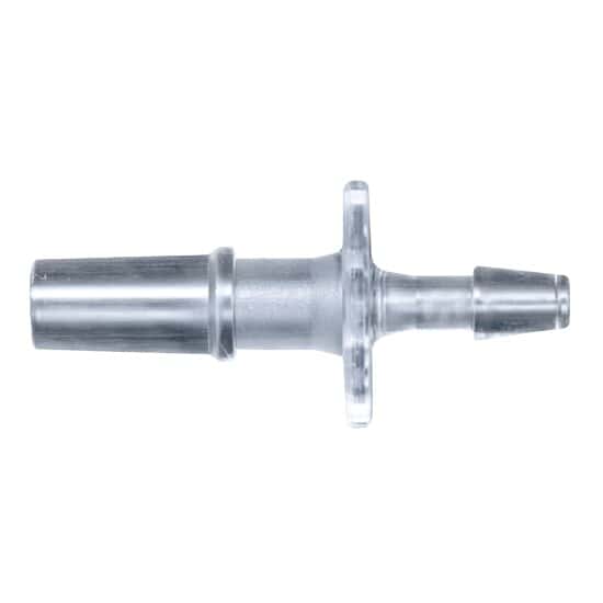 Cole-Parmer Luer to Hose Barb Fitting, Straight Adapter, CrystalVu™, Cleanroom Packed, Rotating Male Luer Lock x 3/32