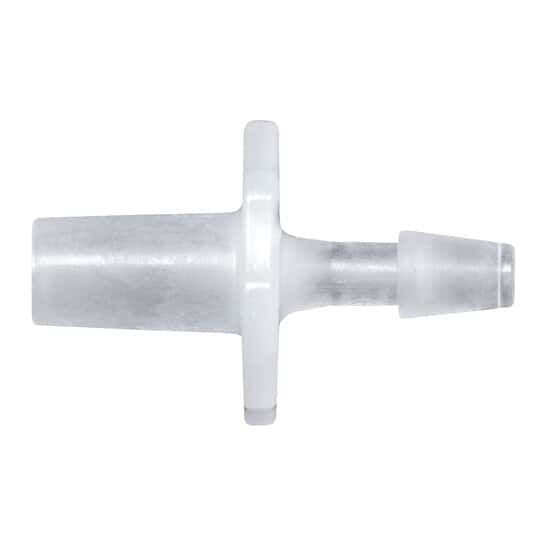 Cole-Parmer Luer to Hose Barb Fitting, Straight Adapter, Natural Kynar®, Cleanoom Packed, Male Slip Luer x  1/8