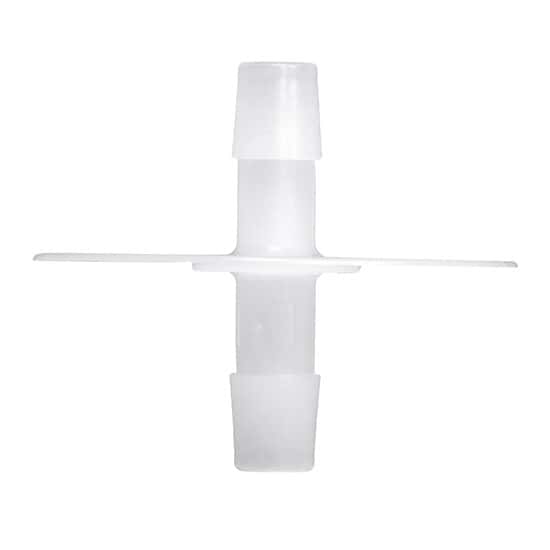 ColeParmer Port Disk Hose Barb Fitting, Natural Kynar® Flex, Cleanroom