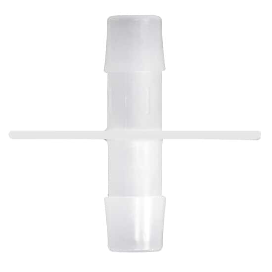 Cole-Parmer Port Disk Hose Barb Fitting, Natural Kynar® Flex, Opposing Barb, Cleanroom Packed, 1/4