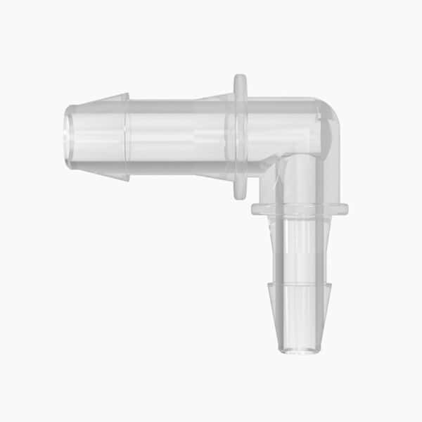 Cole-Parmer Hose Barb Fitting, Reducing Elbow, Animal-Derivative-Free Polypropylene, Cleanroom Packed, 3/16