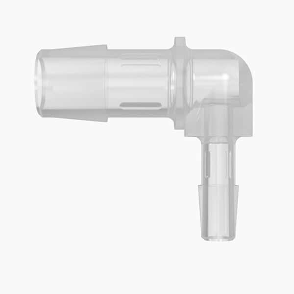 Cole-Parmer Hose Barb Fitting, Reducing Elbow, Animal-Derivative-Free Polypropylene, Cleanroom Packed, 1/2
