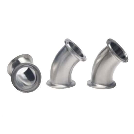 Cole-Parmer Fitting, 316L Stainless Steel, 45° Elbow, Sanitary Clamp Union, 3/4