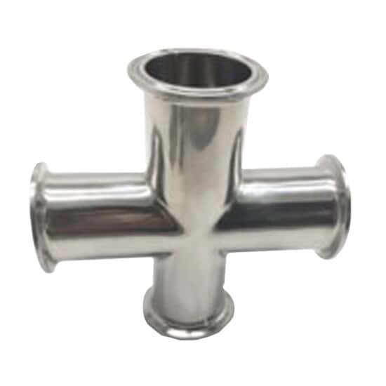Cole-Parmer Fitting, 316L Stainless Steel, Cross, Sanitary Clamp Union, 1-1/2