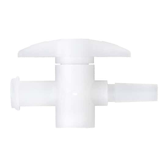 Cole-Parmer 1-Way Stopcock, Natural Kynar PVDF, Locking Male x Female; 10/Pk