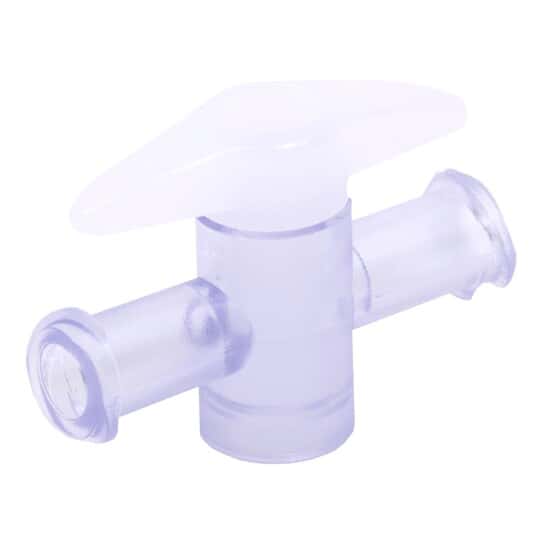 Cole-Parmer 1-Way Stopcock, Gamma-Stable Polycarbonate, Locking Male x Female; 10/Pk