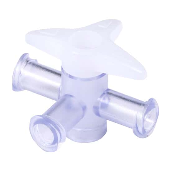 Cole-Parmer 4-Way Stopcock, Gamma-Stable Polycarbonate, Locking Male x Female x Locking Male; 10/Pk