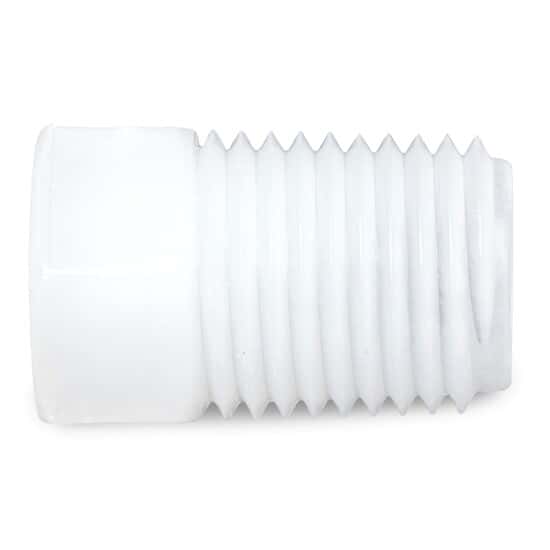 Cole-Parmer Threaded to Plug Fitting, Straight Adapter, PVDF, 3/8