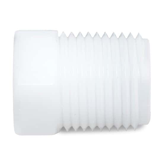 Cole-Parmer Threaded to Plug Fitting, Straight Adapter, Nylon, 3/8