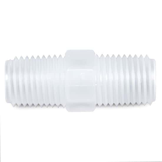 Cole-Parmer Nipple Fittings, Straight Union, PP, 1/4