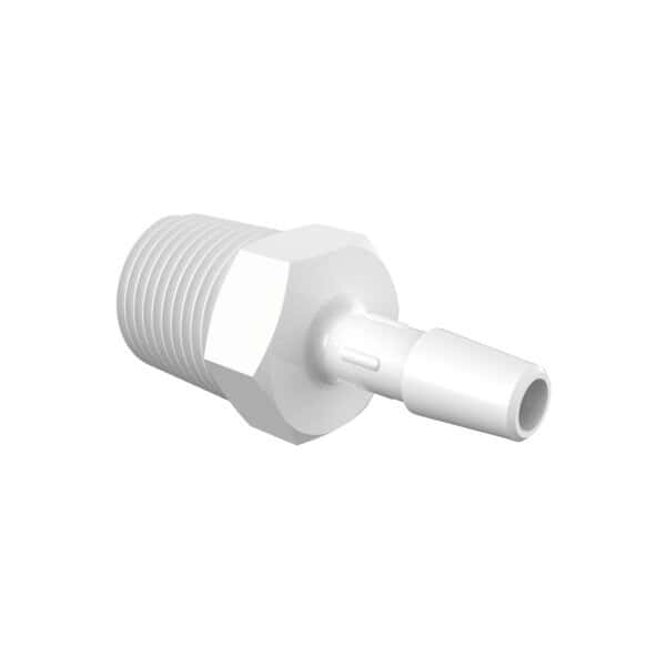 Cole-Parmer Threaded to Hose Barb Fitting, Straight Adapter, HDPE, 1/2
