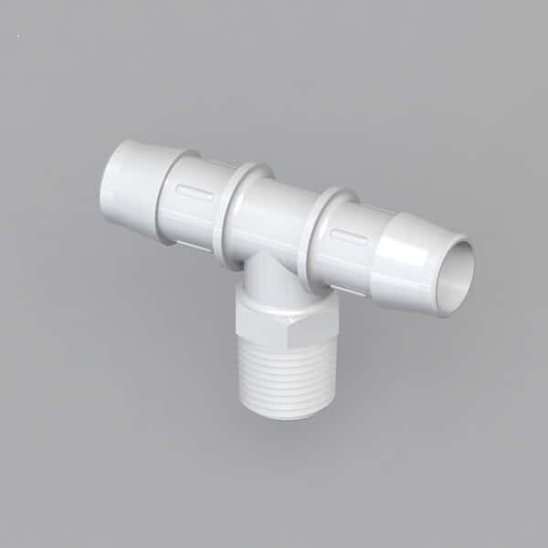 Cole-Parmer Threaded to Hose Barb Fitting, Tee Adapter, PP, 3/8