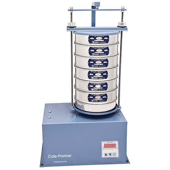 ColeParmer SSH200SS15D Orbital Sieve Shaker with Digital Timer, 8
