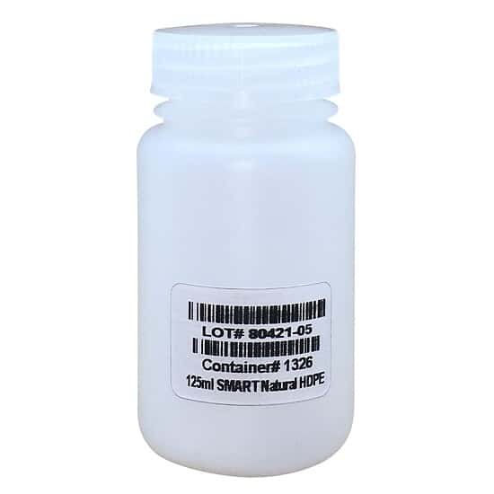 Cole-Parmer I-Chem Pre-Cleaned Wide-Mouth Plastic Bottle, HDPE, 125mL (4 oz); 72/CS