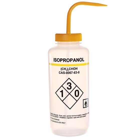 Cole-Parmer Safety Wash Bottle, LDPE, Vented, Isopropanol, 1000mL (32oz); 4/PK