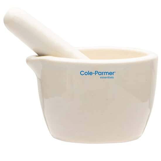 Cole-Parmer Mortar and Pestle Set, Porcelain, 50 mL
