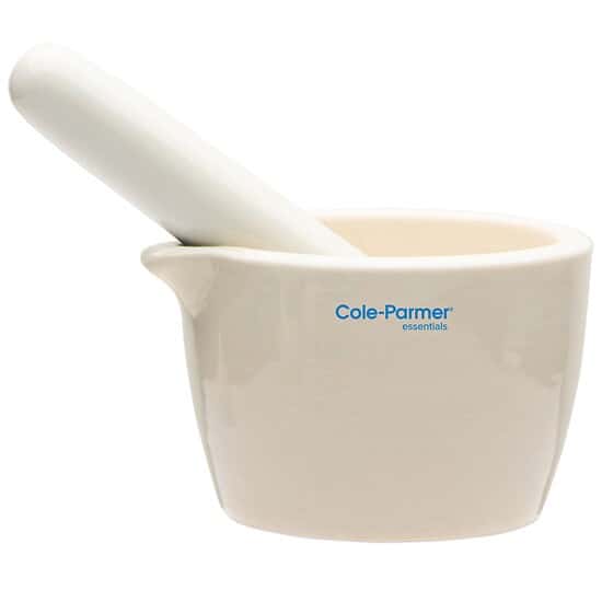 Cole-Parmer Mortar and Pestle Set, Porcelain, 70 mL