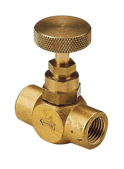Cole-Parmer Pressure Gauge Needle Valve, Brass, 600 psi Maximum